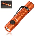 Wurkkos FC11-C Lampe de poche LED, Ultimate Lighting Flashlight, 1300 Lumen USB C Rechargeable, 90 CRI, Lampe de poche LED rechargeable, inclut une puissante lampe de poche rechargeable (Orange 5000K)