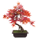 Leaf Design 50cm Artificial Red Maple Bonsai Tree