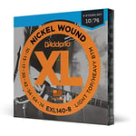 D'Addario Guitar Strings - XL Nickel Electric Guitar Strings - EXL140-8 - Perfect Intonation, Consistent Feel, Reliable Durability - For 6 String Guitars - 10-74 Light Top/Heavy Bottom 8-String