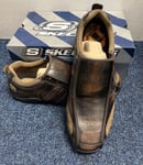 Skechers Diameter Heisman Brown Leather Slip On Casual Loafers 61779 UK 9.5 2165