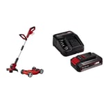 Einhell Coupe-Bordures sans Fil GE-CT 18/28 Li TC-Solo Power X-Change (Li-ION, 18 V, avec Chariot de Tonte, Fil pour Largeur de Coupe 28 cm) avec Chargeur et Batterie 2,5Ah