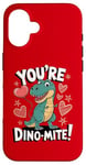 Coque pour iPhone 16 Costume de dinosaure T-Rex pour la Saint-Valentin