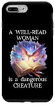 Coque pour iPhone 7 Plus/8 Plus A Well Read Woman is a Dangerous Creature Floral Book Reader