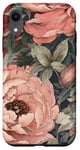 Coque pour iPhone XR Rose classique avec anémones blanches