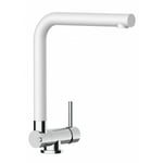 Robinet de Cuisine Mitigeur rabattable sous fenetre 45 mm chrome robinet bec quartz blanc pivotant 360 Vizio