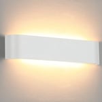 Lightsjoy Applique Murale Intérieure LED 40cm Lampe Murale Chambre Luminaire Mural Intérieur Lumiere Murale 18W Moderne Pour Salon Cuisine Escalier Couloir Hôtel Adulte-Blanc Chaud 3000k,Blanc