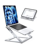 Babacom Tout-en-Un Support Ordinateur Portable Pliable, Réglable Support PC Portable Bureau Ergonomique, Refroidisseur en Aluminium Ventilé, Compatible avec MacBook Air Pro (10-16")