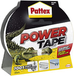 Pattex Power Tape, Ruban adhésif blanc de 25m, extra fort pour charges lourdes, Bande adhésive toilée tous supports, Rouleau adhésif étanche de 48 mm x 25 m, blanc
