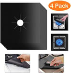Black or Silver Reusable Gas Stove Protector Heat Resistant Hob Range Burner Protectors Top Cooker Cover Stove Top Non Stick Mats Easy to Clean BPA Free Variety Packs (Pack of 12, Black)