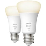 Ampoules connectees Philips Hue pack de 2 ampoules White standard E27 75W