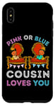 Coque pour iPhone XS Max Rose ou bleu Cousin Loves You Gender Reveal Fun Baby Shower