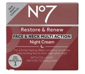 No7 Restore and Renew Face and Neck Multi Action Night Cream - 50ml - New