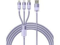 Baseus Starspeed 3-In-1 Usb-A - Micro-Usb / Lightning / Usb-C 3.5A Cable 1.2M Purple