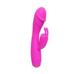 Pink 12 Speed Silicone Rechargeable Bunny Rabbit Vibrator/Vibe