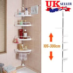 4 Tier Telescopic Bathroom Wall Corner Shelf Rack Shower Caddy Storage Organizer