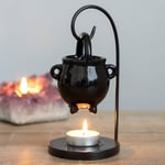 Black Hanging Cauldron Oil Burner Wax Melt Tea Light Holder Pagan Witch Gothic