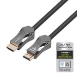 NORDIC-SERTIFISERT KABLER 5m Ultra High Speed HDMI 2.1 8K 60Hz 4K 120Hz 48Gbps Dynamic HDR eARC VRR-kabel gullbelagt