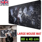 Gaming Mouse Mat Pad Extra Large 80x40cm World Map Anti-slip Pc Laptop  Desk Pad