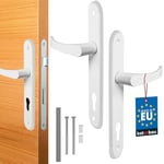 KOTARBAU® Poignée de Porte 90 mm Gauche Droite pour Cylindre Profilé Aluminium Ensemble de Porte Blanc Ferrure de Porte Porte de Chambre