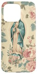 iPhone 15 Pro Max San Judas Tadeo Virgen Mary Floral Religious Case