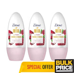 Dove Go Frais Grenade Roll-On Anti-transpirant Déodorant 50ml 3-pack