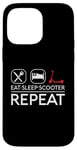 iPhone 14 Pro Max Eat Sleep Scooter Repeat Electric Retro Vintage Scootering Case