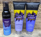 John Frieda Frizz Curl Reviver Mouse + Violet Crush Purple Shampoo + Conditioner