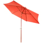 Parasol De Jardin En Bois Parasol De Marché Florida 3m, Stable, Inclinable, ManivelleTerre Cuite