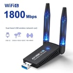 5G 6G 1800 Mbps Langaton verkkokortti USB 3.0 WIFI-sovitin Dual Band Usb3.0 Lan Ethernet-ohjain Ilmainen Bluetooth5.0-sovitin PC:lle