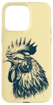 Coque pour iPhone 15 Pro Max Coq qui chante avec des écouteurs