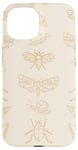 Coque pour iPhone 15 Beige Tan - Motif mites neutres - Bugs et escargots