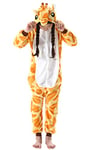 ULEEMARK Enfant Fille Garçon Anime Animal Halloween Costume Cosplay Combinaison Pyjama Outfit Nuit Vêtements Onesie Soirée de Déguisement Unisexe Girafe pour Hauteur 90-148CM