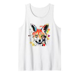 Colorful Fox Head Pop Art Painting Tank Top