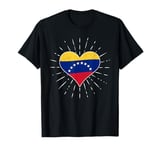 Venezuela Venezuelan Flag Vintage Heart Fan Retro T-Shirt