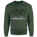 Star Wars The Mandalorian Helmets Line Art - Light Base Sweatshirt - Green - XS