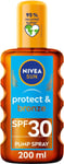 NIVEA SUN Protect & Bronze Oil Sunscreen Spray SPF 30 (200 ml), Sun Spray Provi