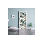 Sticker porte, portes et placards Jungle modèle Lotus vintage, 204 cm x 73 cm