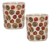 Aromatize Votive Candle Holders Set of 2: Golden Circle