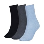 Calvin Klein Strumpor 3P Emma Roll Top Crew Socks Blå/Grå One Size Dam