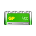 GP Super Alkaline C batteri, 14A/LR14, 4-pakning