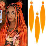 Braiding Hair Pre Stretched - 26 Inch Pre Stretched Braiding Hair Orange Braiding Hair Soft Yaki Texture 3 Packs Crochet Hair Extensions Braids for Black Women (26 Inch(3Packs), Orange)