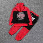 Barn Pojk Spiderman Hoodie Outfits Fancy Set Sweatshirt + Byxor Tracksuit Black Spiderman 6-7 Years