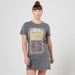 Stranger Things Demogorgon Tarot Card Women's T-Shirt Dress - Black Acid Wash - M - Black Acid Wash