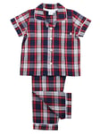 Mini Vanilla Boys' Navy/ Red Check Cotton Traditional Pyjamas - Size 5-6Y