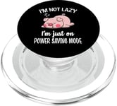 Lazy Power Saving Cute Show Pig Lover PopSockets PopGrip pour MagSafe