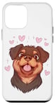 Coque pour iPhone 12 mini Adorable chien entouré de cœurs