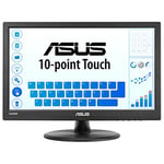 ASUS VT168HR - Ecran PC tactile 15,6" WXGA - Tactile 10 points - Dalle TN - 16:9 - 1366x768 - 220cd/m² - HDMI et VGA - Filtres de lumière bleue - Flicker Free - VESA 75x75mm, Noir