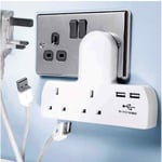 Status 2-Way Mains Socket with 2 USB Ports