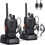 2PCS Talkie Walkie Rechargeable Longue portée 16CH Talkies-Walkies Radios PMR Professionnelle Portée 1-3 km,pour Survie sur Le Terrain Camping,Randonnées