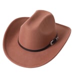 Cowboy hattu syksy ja talvi paksu fedora hattu yksivärinen punainen kihara härän pää logo unisex jazz